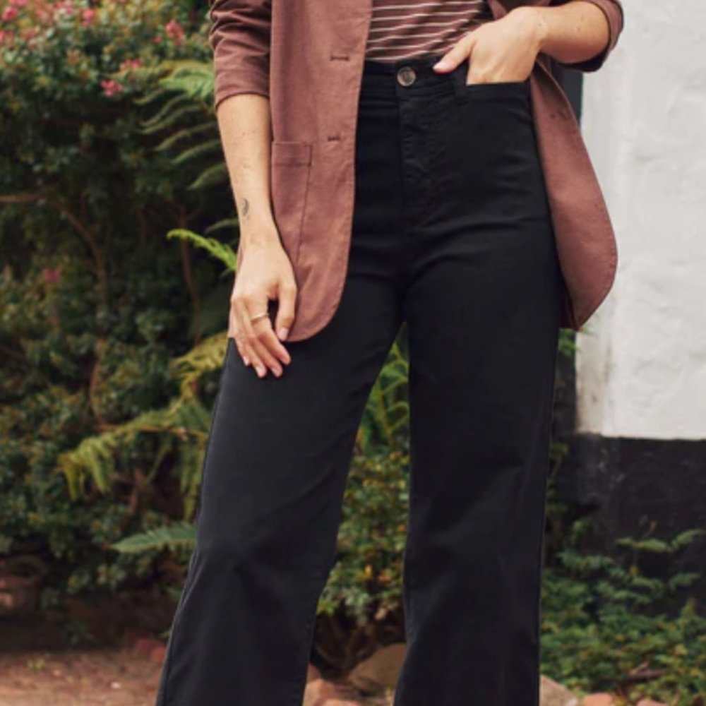 Marine Layer Bridget Slim Wide Leg Crop - Petite, Size 2
